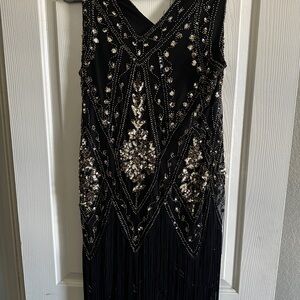 Elegant Black Beaded Dress